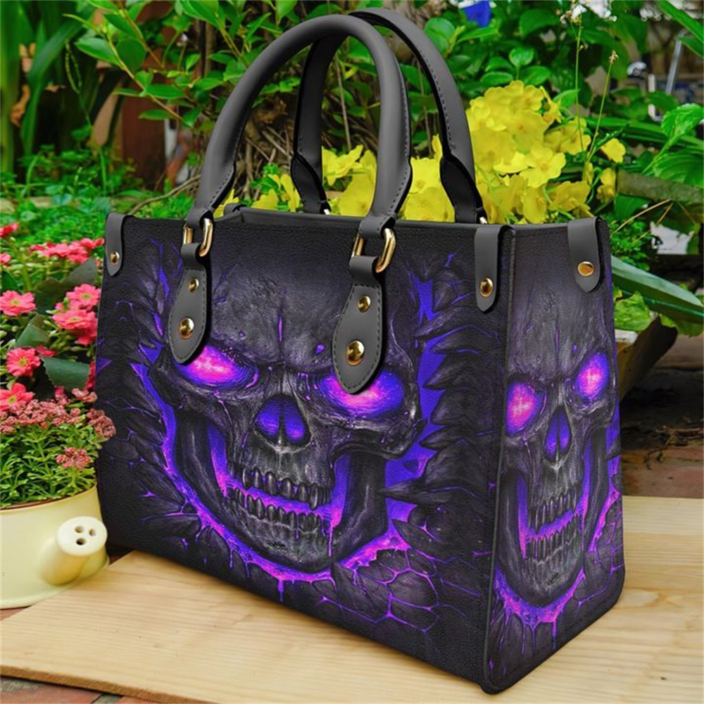 Women'S Bags Jacquemus - Purple Skull Leather Bag Handbag Purse