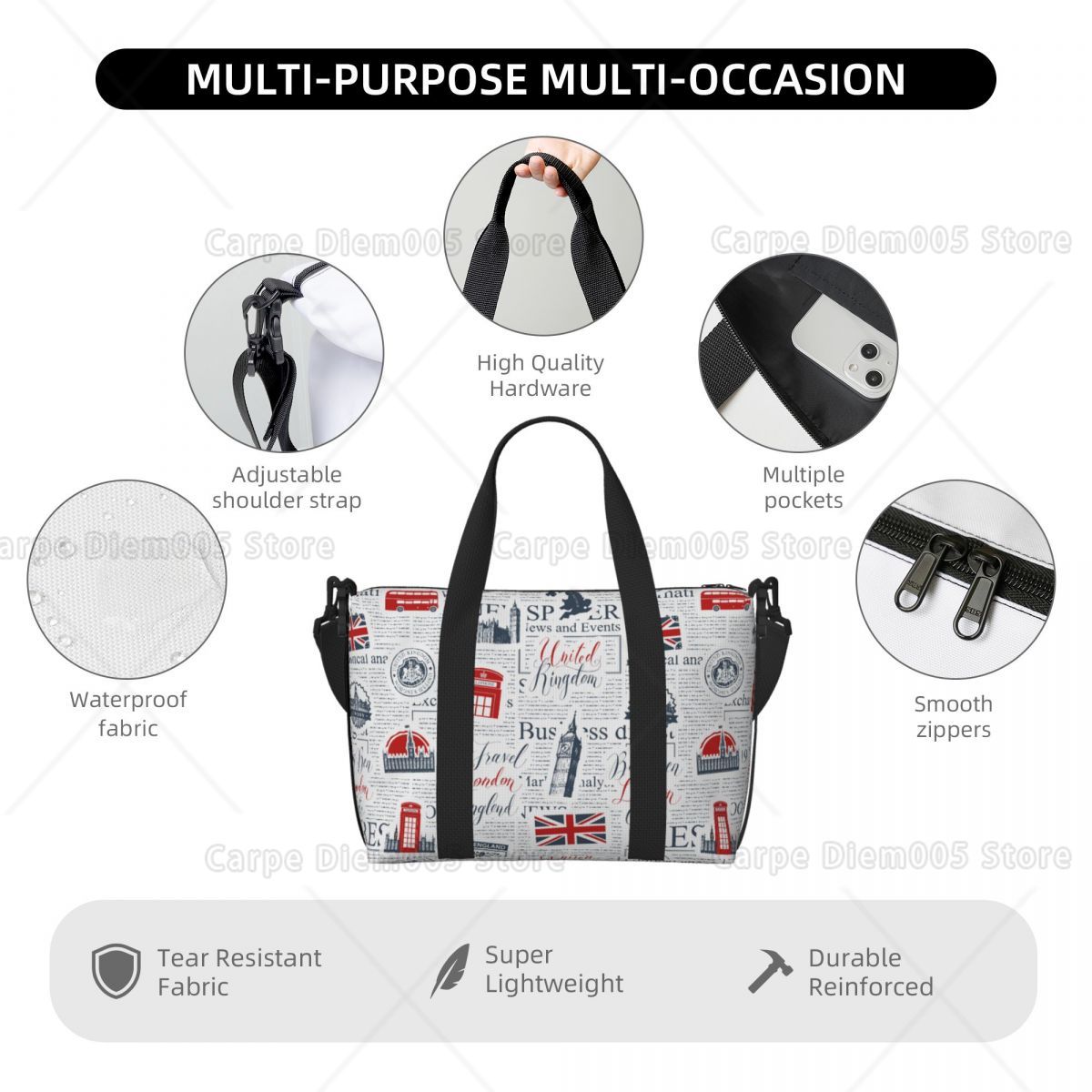 Vintage UK London Newspaper Tr - Women Bags In Uk 评论和价格