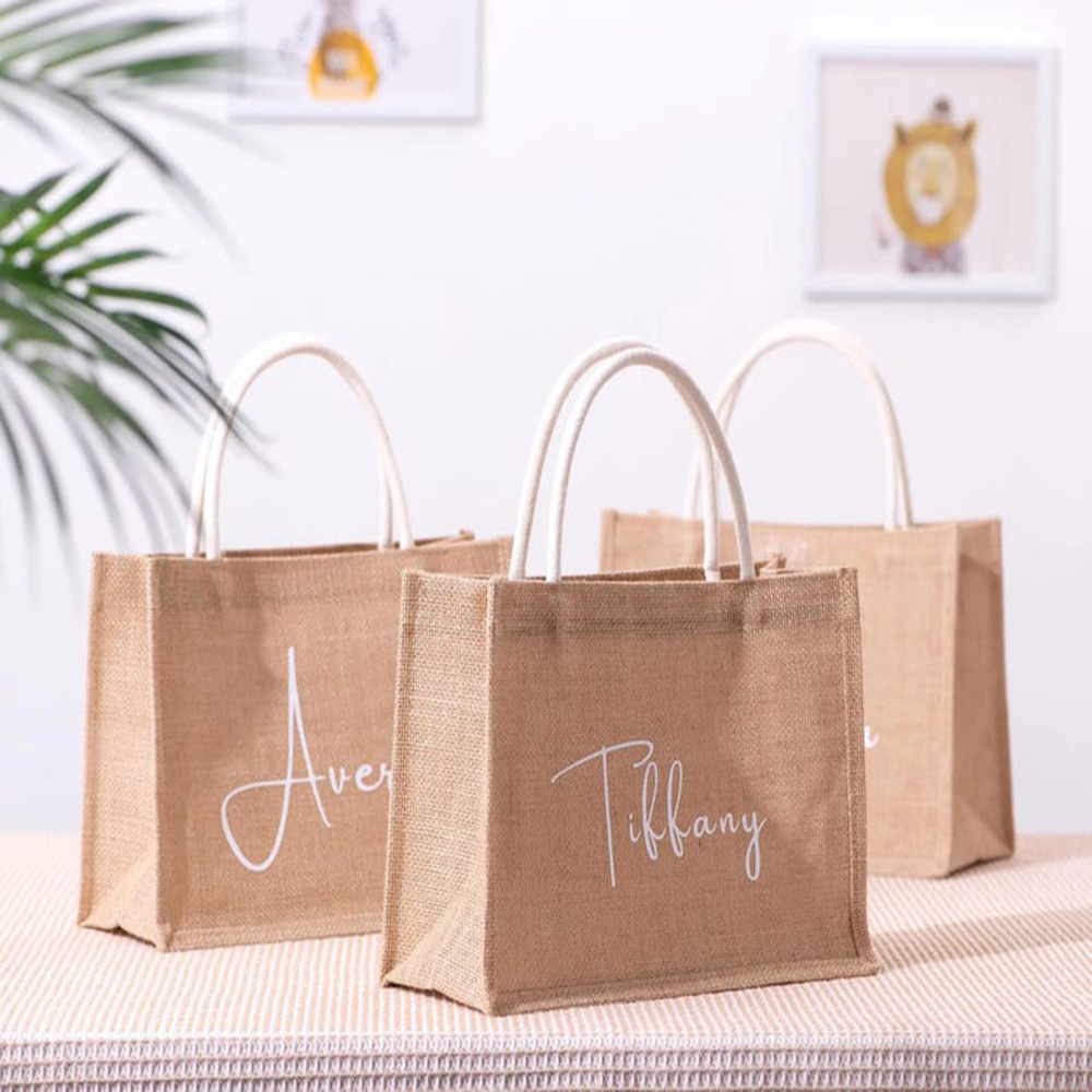 Custom Name Beach Bag Elegant  - Women Bags Jute 评论和价格