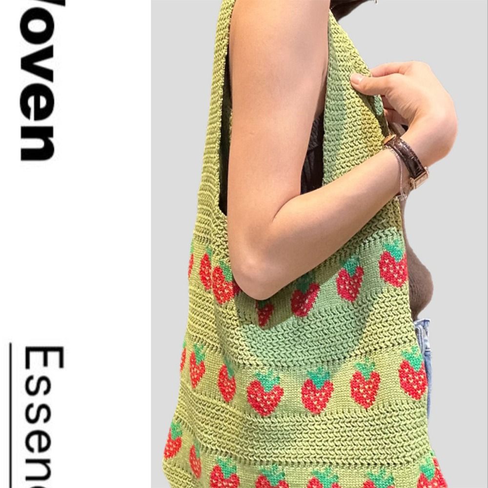 Knitted Design Women Handbag L - Crochet Market Bag 评论和价格