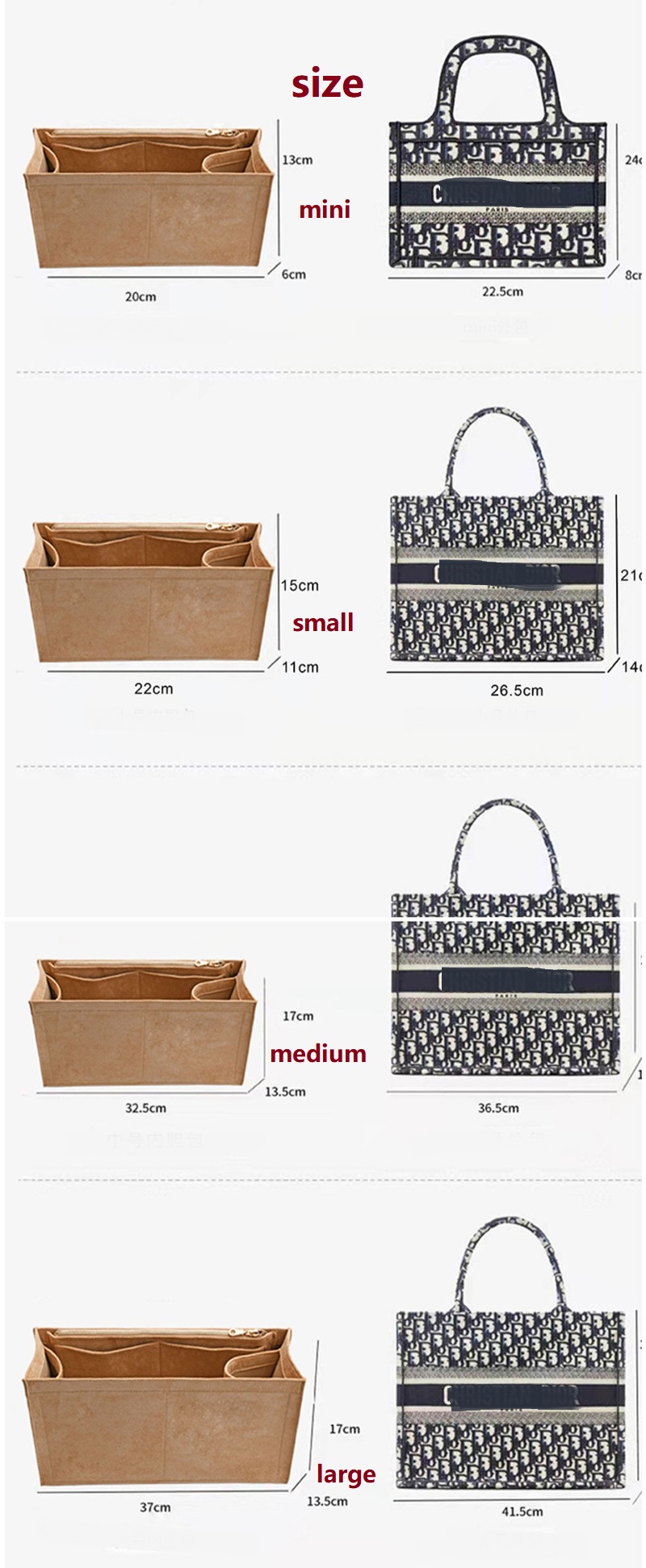 Makeup Bag For Dior Book Tote  - Women Bags Tote Dior 评论和价格