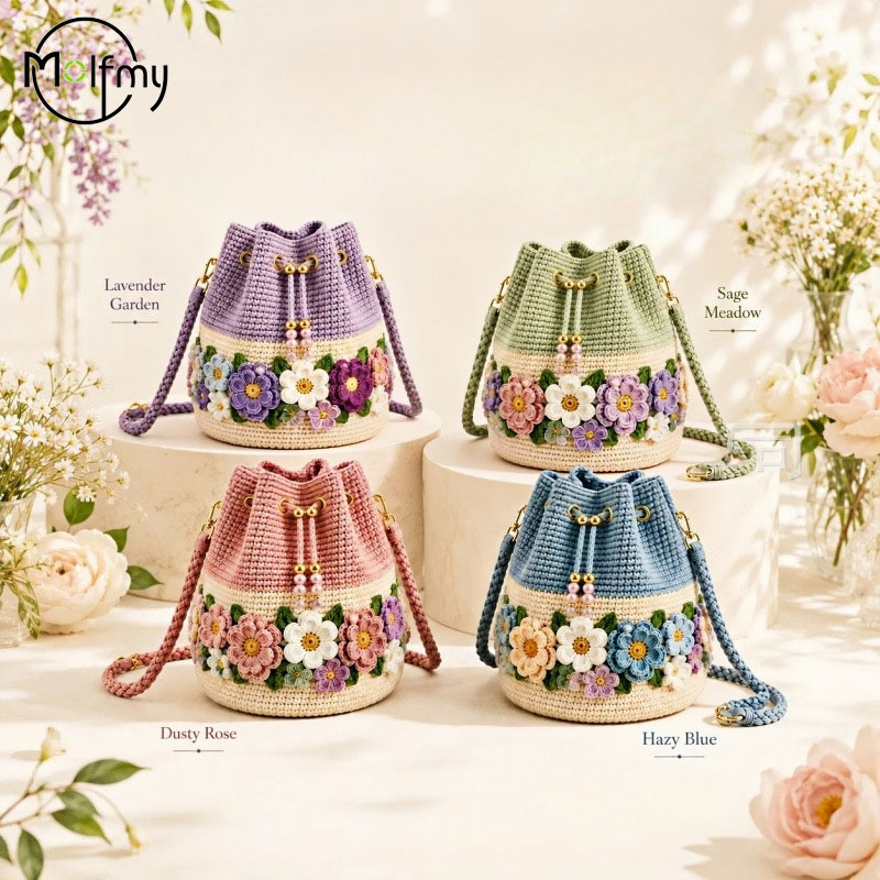 Handmade Crochet Bucket Bag Fl - Crochet Market Bag 评论和价格