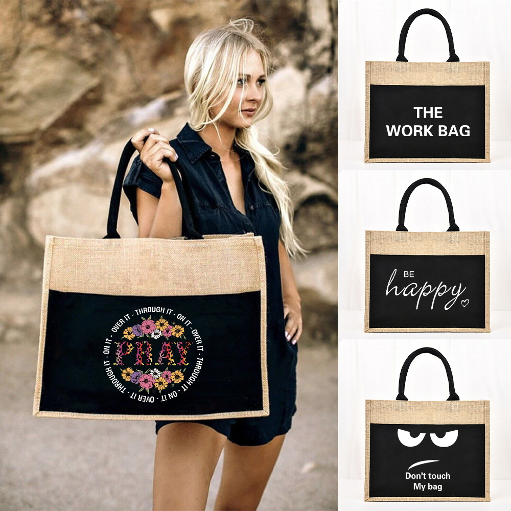 Tote Bag Reusable Jute Shoppin - Women Bags Jute 评论和价格