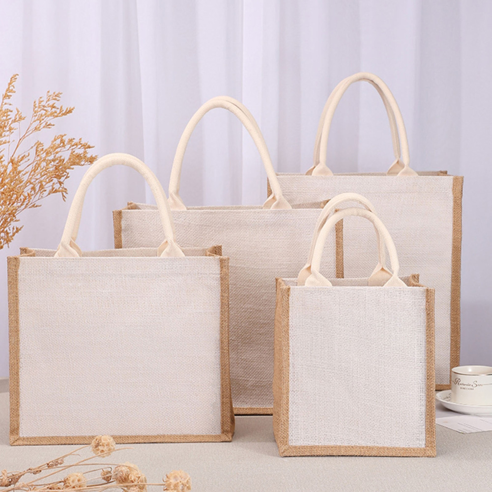 Women Grocery Tote Handbag Lar - Women Bags Jute 评论和价格