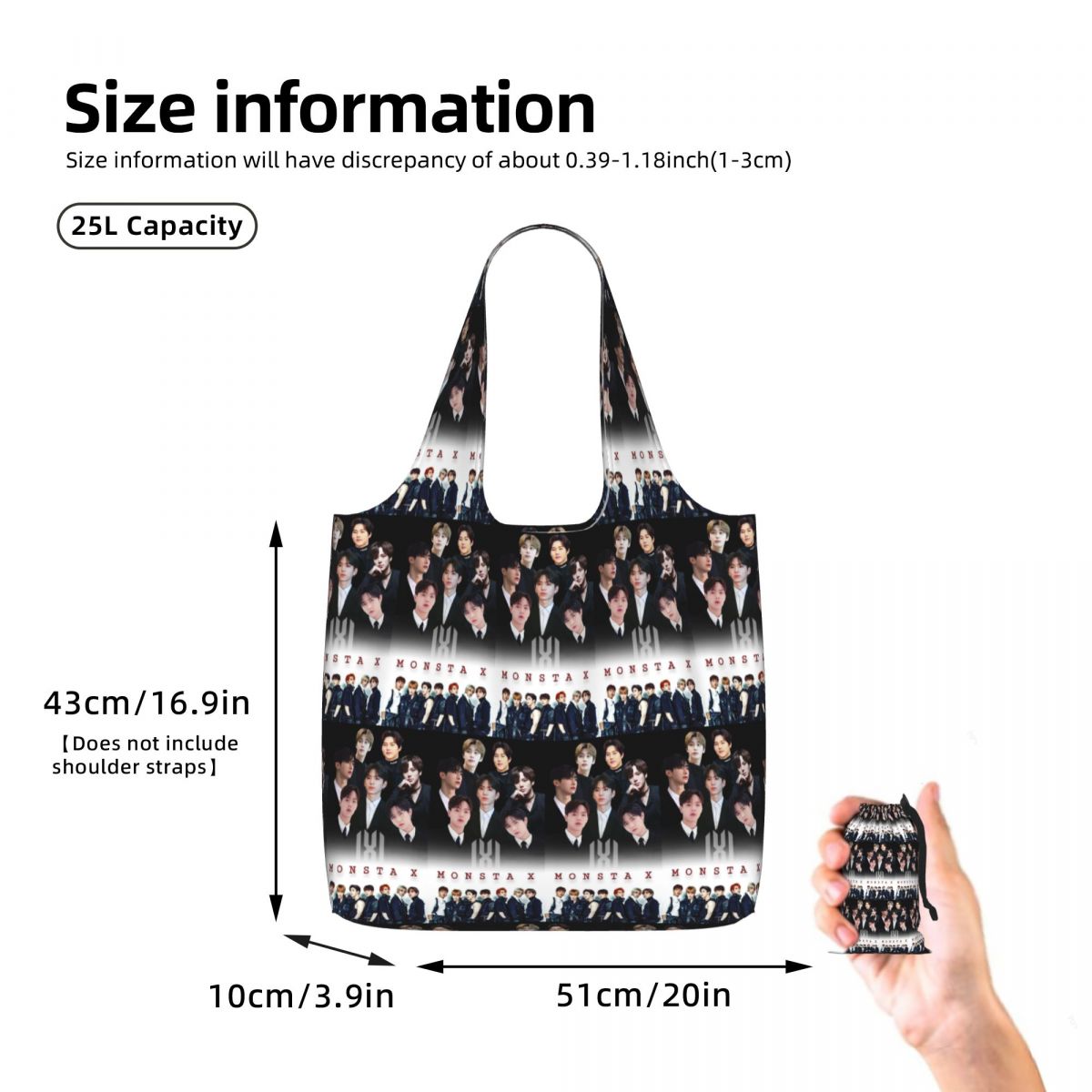 Monsta X Kpop Shopping Tote Ba - Women X Bags 评论和价格