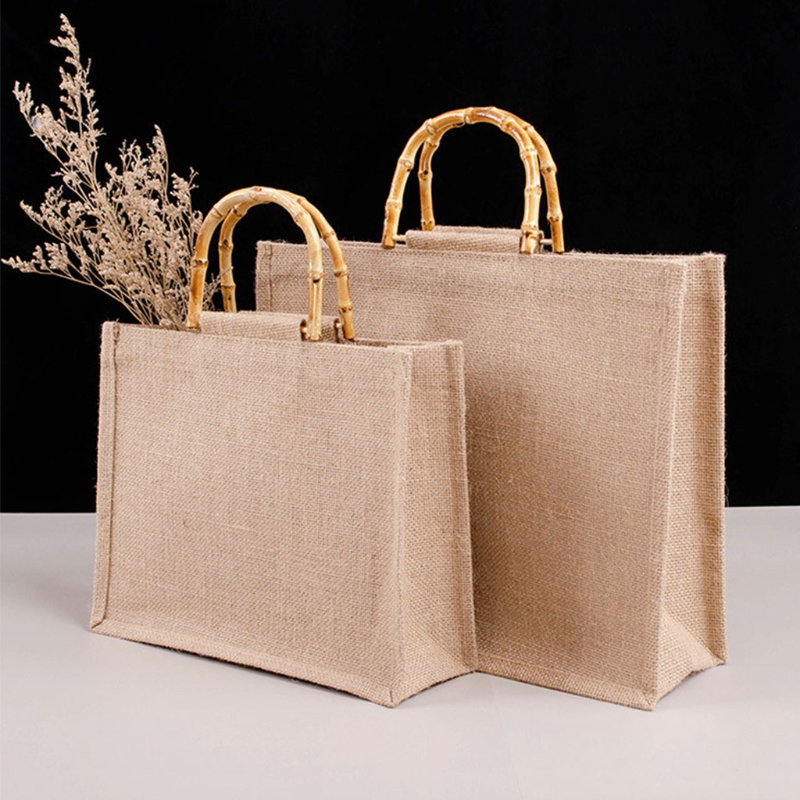 Portable Burlap Jute Shopping  - Women Bags Jute 评论和价格