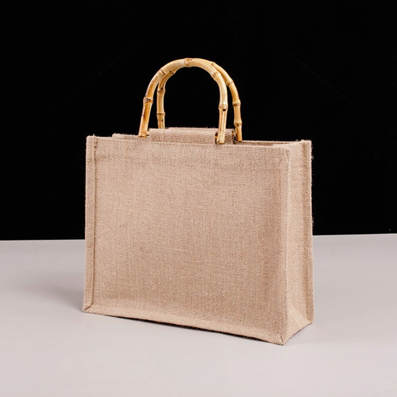 Portable Burlap Jute Shopping  - Women Bags Jute 评论和价格