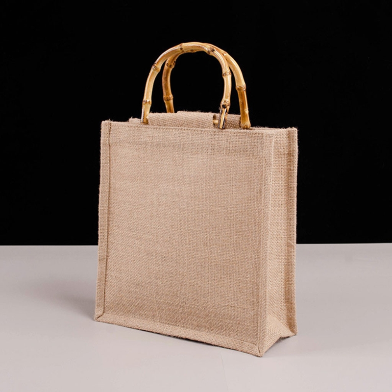 Portable Burlap Jute Shopping  - Women Bags Jute 评论和价格