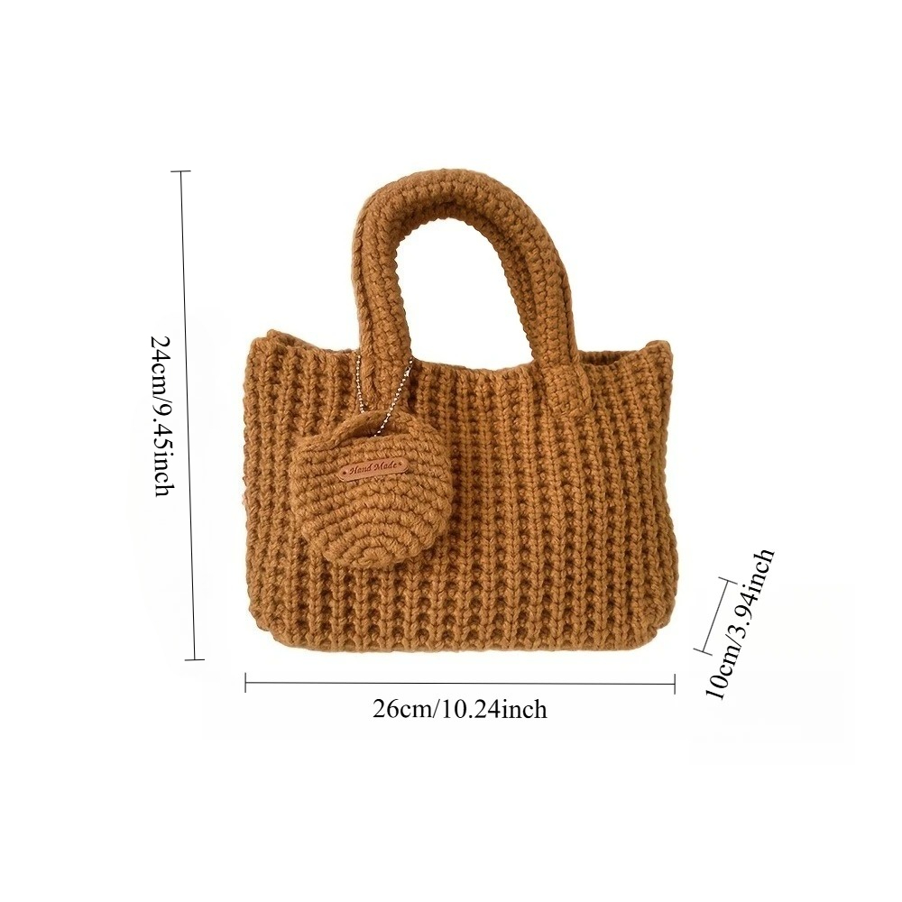 Custom Name Knitted Tote Bag W - Crochet Market Bag 评论和价格