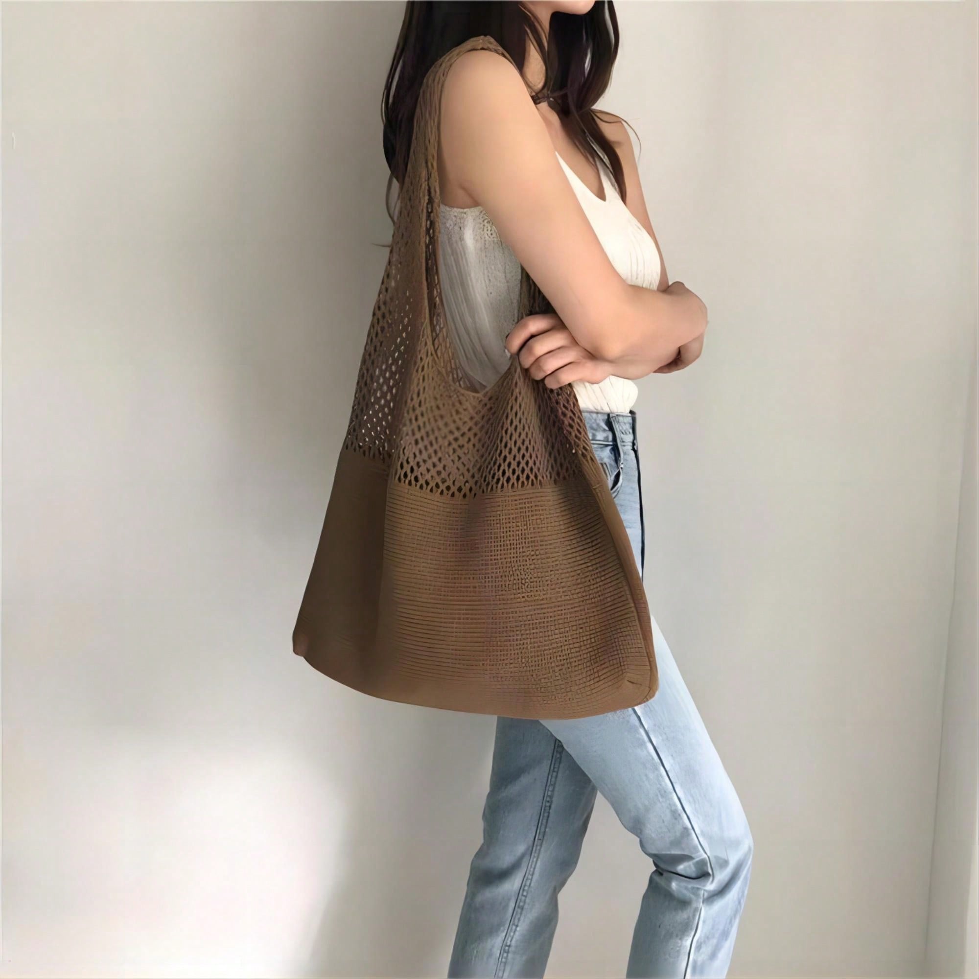 Custom Embroidery Name  Knitte - Crochet Market Bag 评论和价格