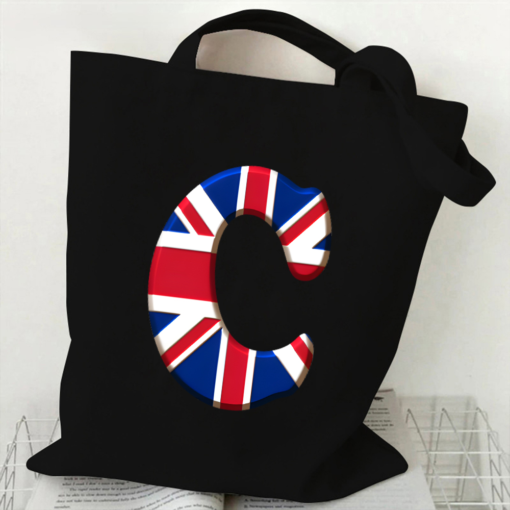 A-Z 26 Letter Canvas Tote Bag  - Women Bags In Uk 评论和价格